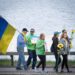 A rally for Ukraine on Saranac Lake
