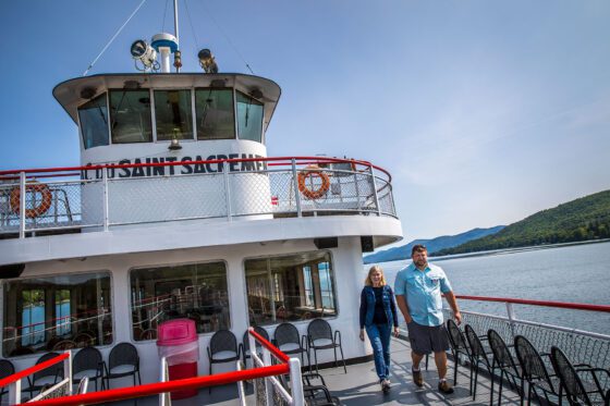 Photo at top: Luke Dow with his mother, Patricia, in Lake George at their Lake George Steamboat Co., a generational family business. Photo by Nancie Battaglia