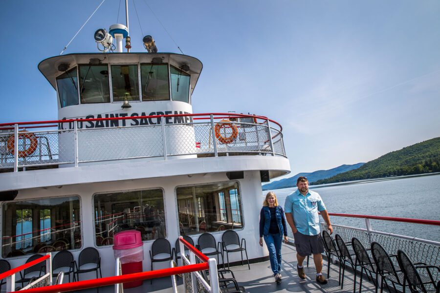 Photo at top: Luke Dow with his mother, Patricia, in Lake George at their Lake George Steamboat Co., a generational family business. Photo by Nancie Battaglia