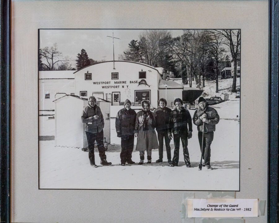 Photo of a historic photo where the Carroll family gathered at the Portside in Westport NY, a bar/dining/entertainment establishment for 3 generations. ID available from the Carroll family.