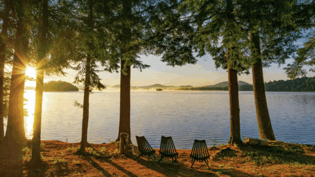 Sunset lake view at Camp Iroquois