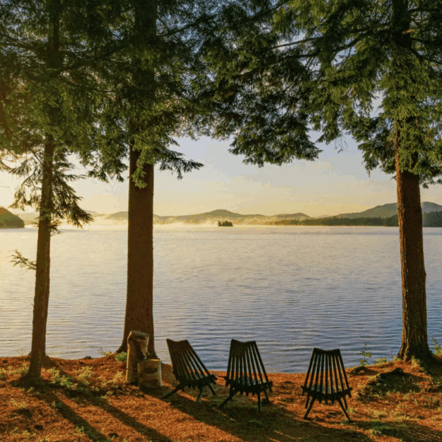 Sunset lake view at Camp Iroquois