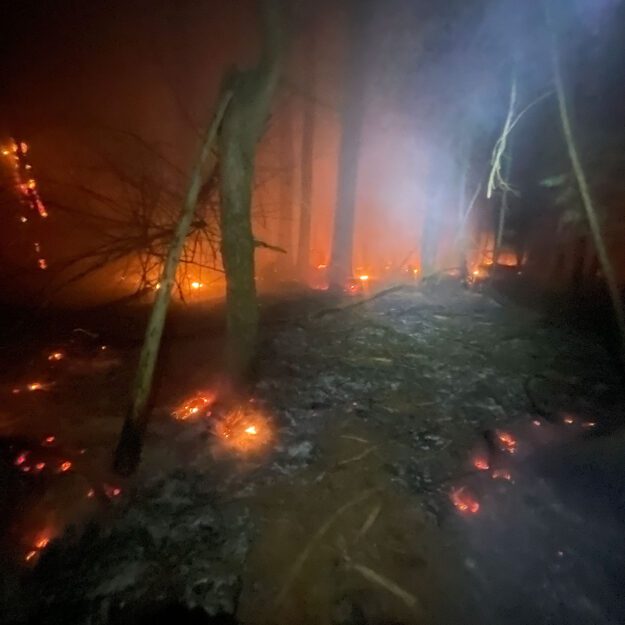 forest fire in lake luzerne