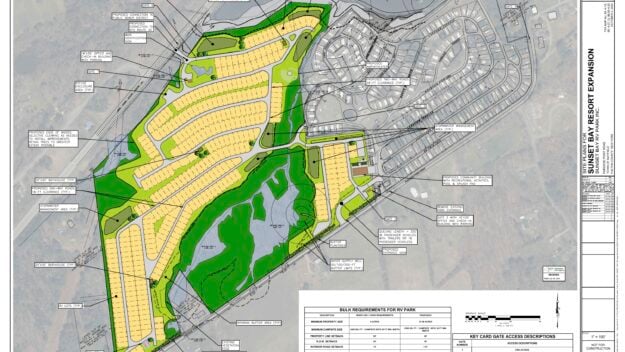 map of proposed Sunset Bay RV Park expansion