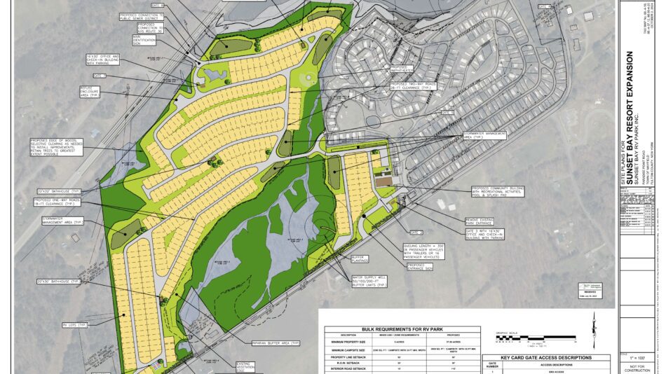 map of proposed Sunset Bay RV Park expansion