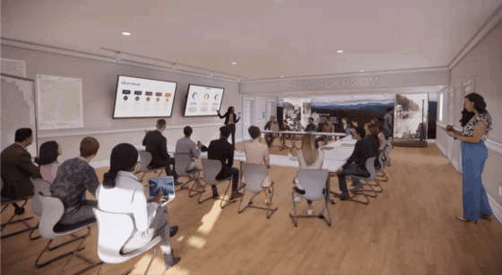 rendering of a conference room